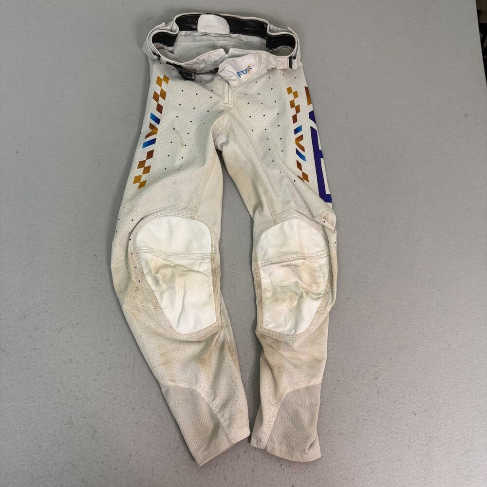 FTA Moto Division Motocross Pants White Blue Orange MX ATV Dirt Bike Gear
